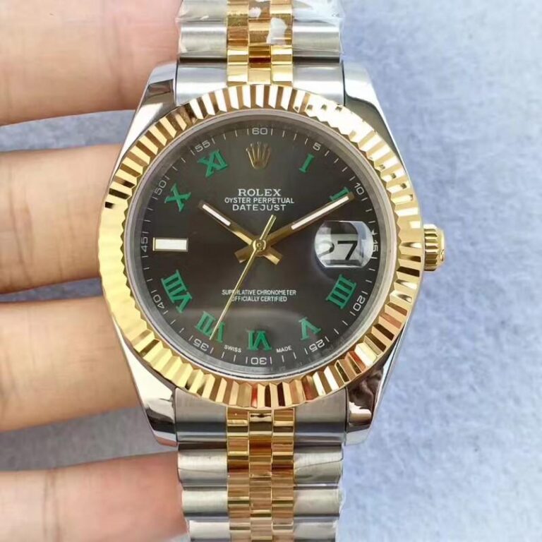 Rolex Wimbledon Replica Datejust 41 in yellow gold For Sale