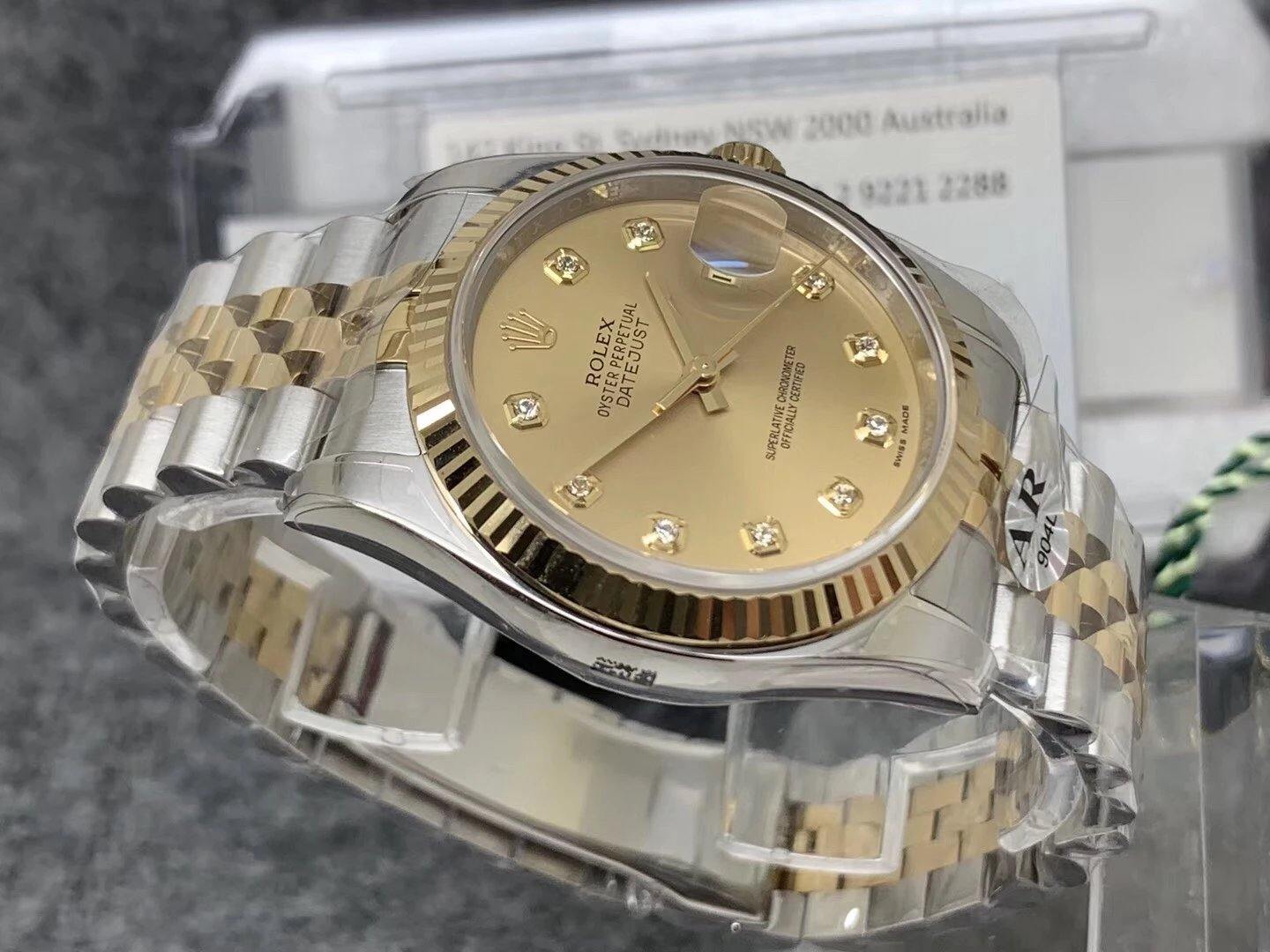 Rolex Datejust two tone iced numerals super clone Iced Numerals • Super ...