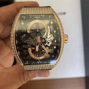 Iced Franck Muller Vanguard Yachting Anchor Skeleton Rose Gold - Luxury dripstores