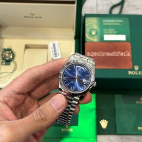 Rolex Day-Date Blue Face Swiss 3255 Clone movement Super Clone