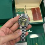 Swiss 1:1 Replica Rolex Day-Date 40 White Gold Olive Green Dial Ref.228239