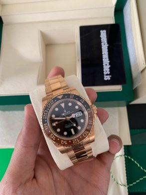 Rolex GMT Master II Rootbeer Rose Gold Swiss 3285 Movement Clone