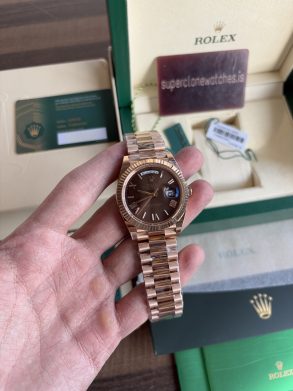 Rolex Day-Date Rose Gold Chocolate Dial 40 mm Clone