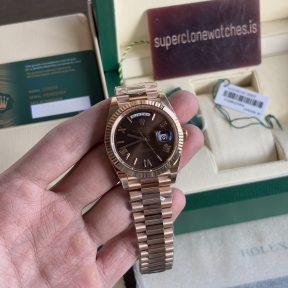 Rolex Day-Date Rose Gold Chocolate Dial 40 mm Clone