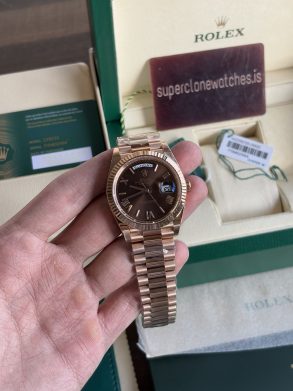 Rolex Day-Date Rose Gold Chocolate Dial 40 mm Clone