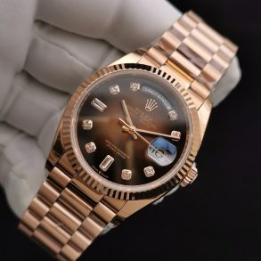 36mm Rolex Day-Date Rose Gold Ombre Dial Swiss 3255 clone Movement