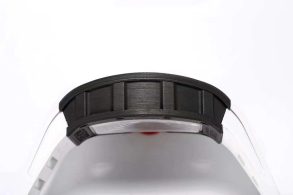 RM055 Black NTPT Carbon Fiber Case White Strap