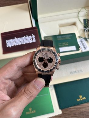 Rolex Daytona Rose Gold Sundust Dial Ref126515LN Super Replica Swiss 4131 movement