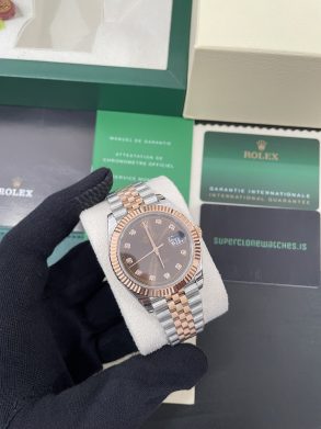 Rolex Datejust Rose Gold Two-Tone Chocolate Dial Swiss 3235 Movement Super Copy