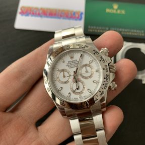 Fake Rolex Daytona Ref.116520 White Dial Stainless Steel Bezel 4130 Movement