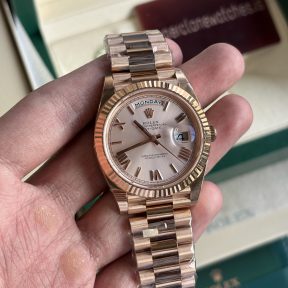 Clone Rolex Day Date 40 Rose Gold Sun Dust Dial