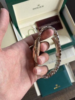 Clone Rolex Day Date 40 Rose Gold Sun Dust Dial
