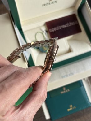 Clone Rolex Day Date 40 Rose Gold Sun Dust Dial