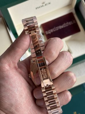 Clone Rolex Day Date 40 Rose Gold Sun Dust Dial