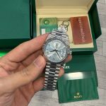 Rolex Day Date 40 Platinum Ice Blue Dial Super Clone