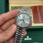 Rolex Day Date 40 Platinum Ice Blue Dial Super Clone