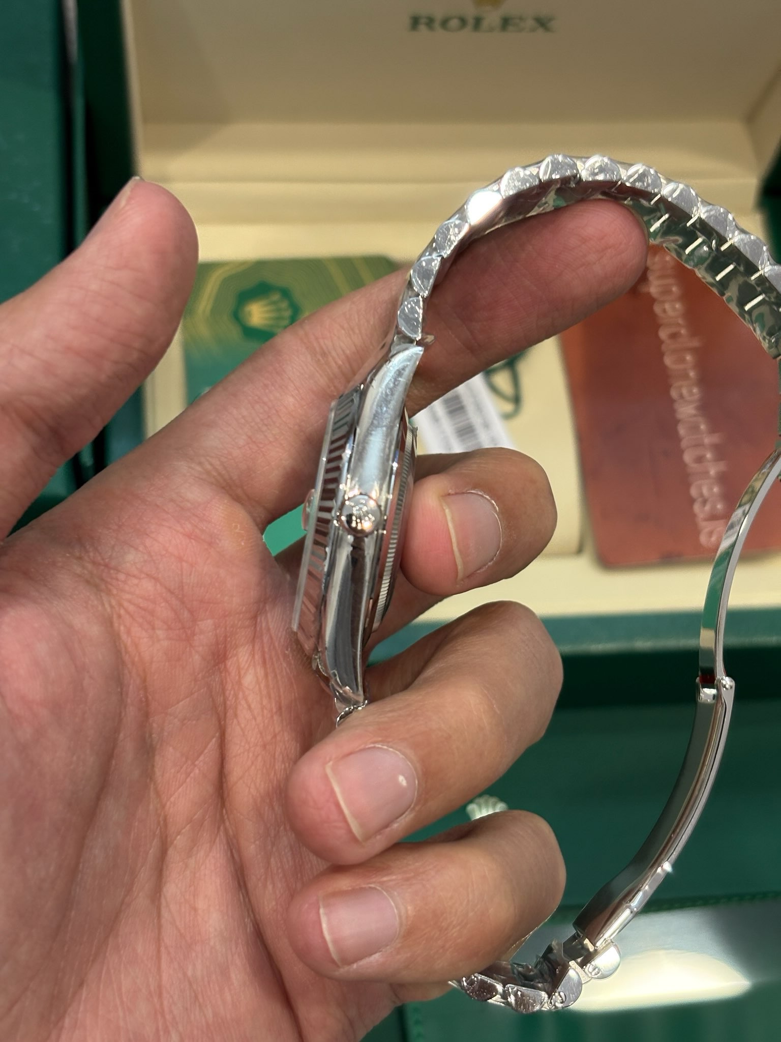 Rolex Day Date 40 Platinum Ice Blue Dial Super Clone