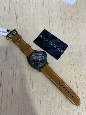 PAM441 Brown Leather Strap 44mm Black Ceramic Case Super Clone Watch