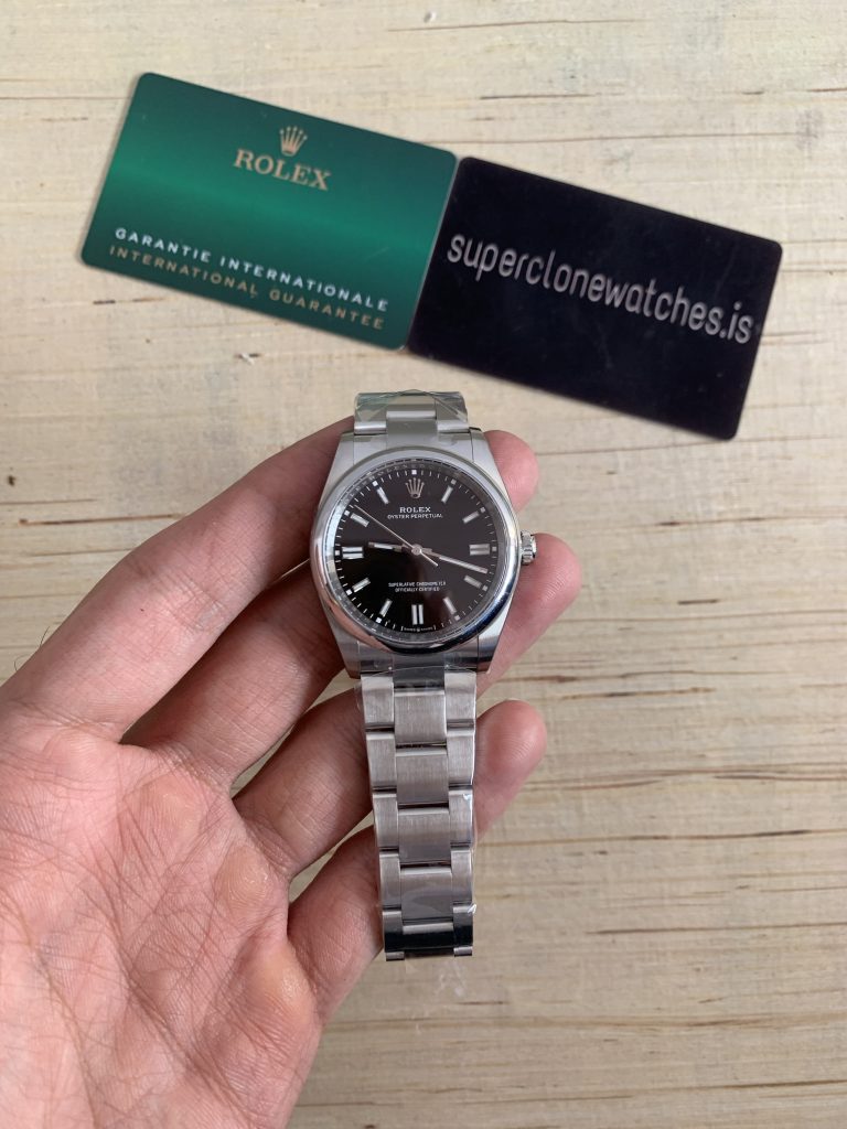 Clean Factory Oyster Perpetual 36mm Black Face Replica Watch With Clone Movement