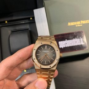 Audemars Piguet Royal Oak Jumbo 16202 Rose Gold Slate Grey Gradient Dial 50th Anniversary Replica