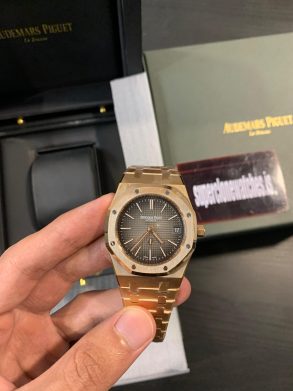 Audemars Piguet Royal Oak Jumbo 16202 Rose Gold Slate Grey Gradient Dial 50th Anniversary Replica