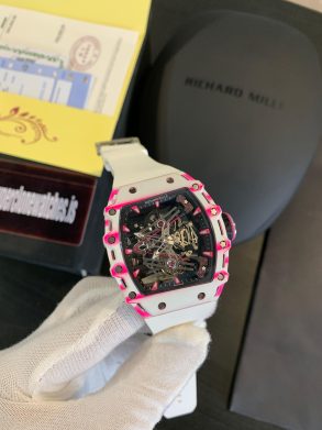 RM38-02 CA FQ Bubba Watson White And Pink Manual Winding Tourbillon High End Replica