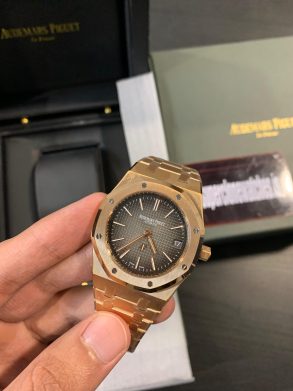 Audemars Piguet Royal Oak Jumbo 16202 Rose Gold Slate Grey Gradient Dial 50th Anniversary Replica