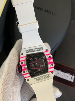 RM38-02 CA FQ Bubba Watson White And Pink Manual Winding Tourbillon High End Replica