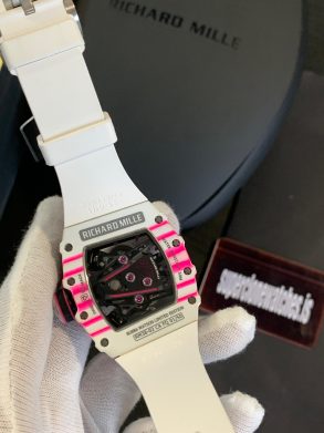 RM38-02 CA FQ Bubba Watson White And Pink Manual Winding Tourbillon High End Replica