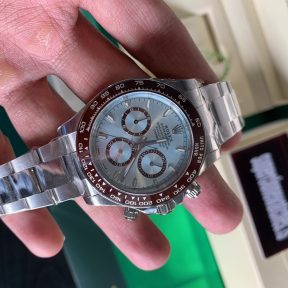 Rolex Daytona Ice Blue Platinum 126506 Exhibition Case Back 904L Stainless Steel Clone