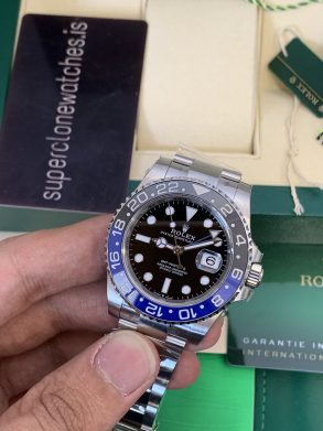 Super Replica Rolex GMT Master II Batman Ref126710BLNR Oyster Bracelet Swiss Movement