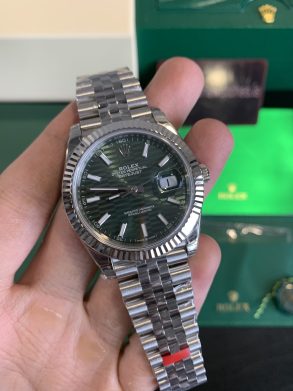 Super Clone Rolex Datejust 41 Mint Green Fluted Motif