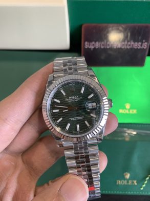 Super Clone Rolex Datejust 41 Mint Green Fluted Motif