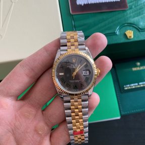 Datejust 36mm Wimbledon Yellow Gold Two Tone super clone Jubilee Bracelet 3235 movement