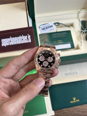 Rolex Daytona 126505 Rose Gold Black Diamond Hour Markers 4131 Movement Super Clone