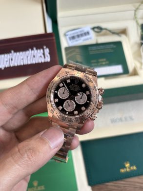 Rolex Daytona 126505 Rose Gold Black Diamond Hour Markers 4131 Movement Super Clone