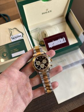 Bi-metal Rolex Daytona Diamond Set Dial Yellow Gold Top Clone Watch