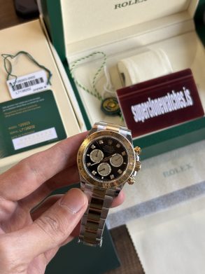 Bi-metal Rolex Daytona Diamond Set Dial Yellow Gold Top Clone Watch