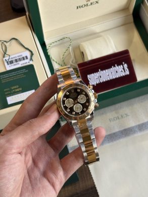 Bi-metal Rolex Daytona Diamond Set Dial Yellow Gold Top Clone Watch