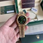 Super Replica Rolex Day Date Yellow Gold Green ombré dial 40mm Clone 3255 Movement Watch