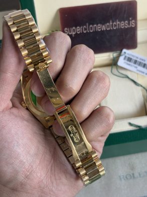 Super Replica Rolex Day Date Yellow Gold Green ombré dial 40mm Clone 3255 Movement Watch