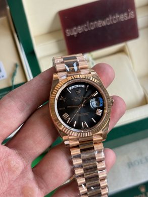 Rolex Day Date 40 Oscars Rose Gold Slate Ombre Dial Super Clone