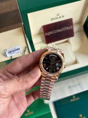 Rolex Day Date 40 Oscars Rose Gold Slate Ombre Dial Super Clone