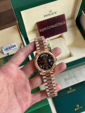 Rolex Day Date 40 Oscars Rose Gold Slate Ombre Dial Super Clone