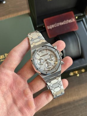 AP Royal Oak Ref26240 Silver/White Dial Chronograph 4401 Movement Super Clone