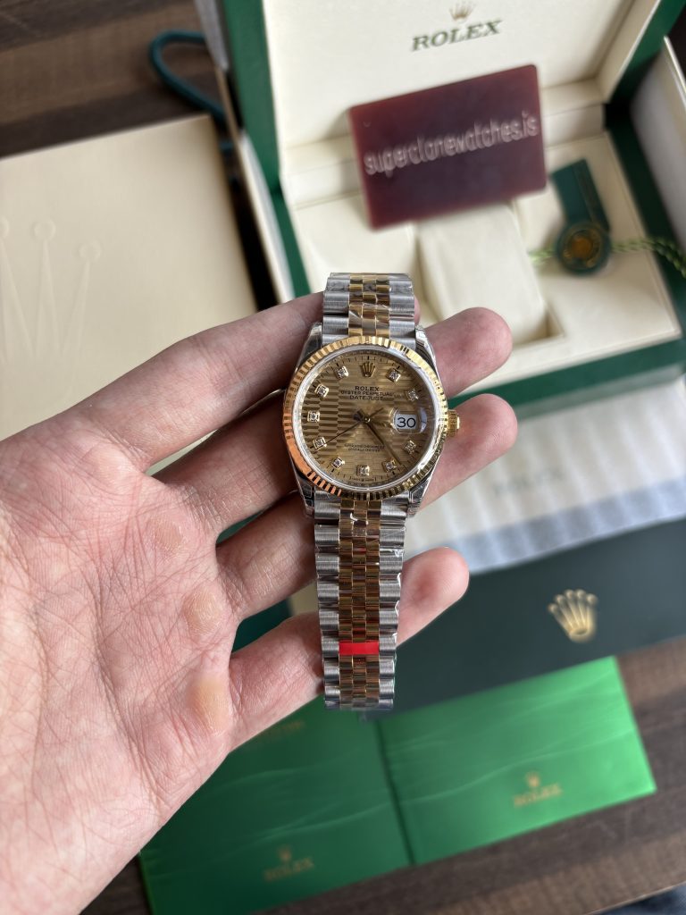 Rolex Datejust 126233 36mm Two Tone yellow Gold Motif Dial Super Clone