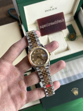 Rolex Datejust 126233 36mm Two Tone yellow Gold Motif Dial Super Clone