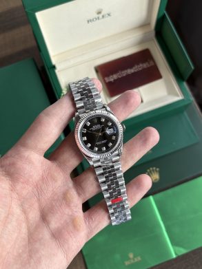 Datejust 36mm Black Dial Diamond Hour Markers Super Clone With 3235 Movement