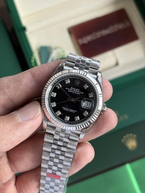 Datejust 36mm Black Dial Diamond Hour Markers Super Clone With 3235 Movement