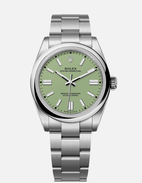 Rolex Oyster Perpetual 41 Pistachio Dial Ref.134300 904L Stainless Steel Best Replica